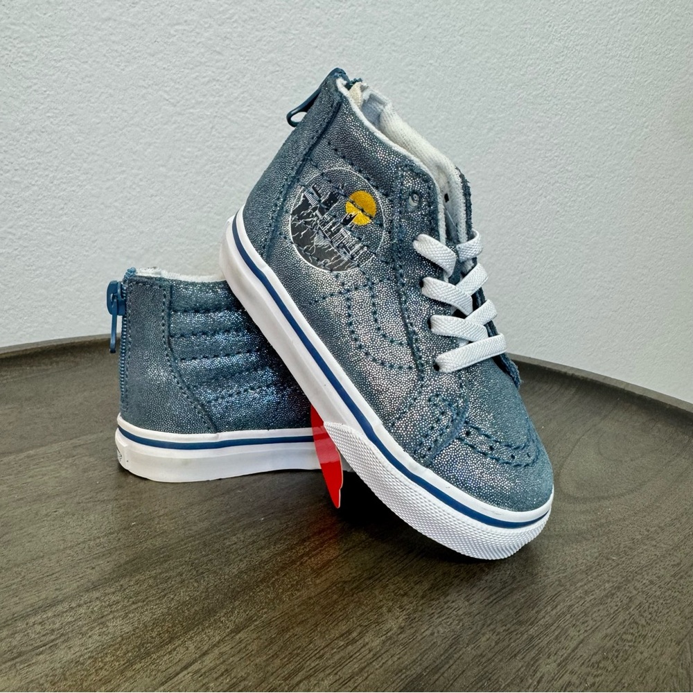 Vans x Harry Potter Zip‎ High Sneakers Toddler Size 6 Blue Metallic High Top